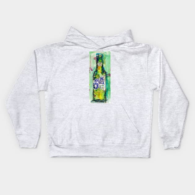 Rolling Rock Beer - Latrobe Brewing Company Kids Hoodie by dfrdesign